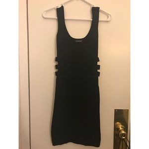 Bebe Black bandage side cutout dress